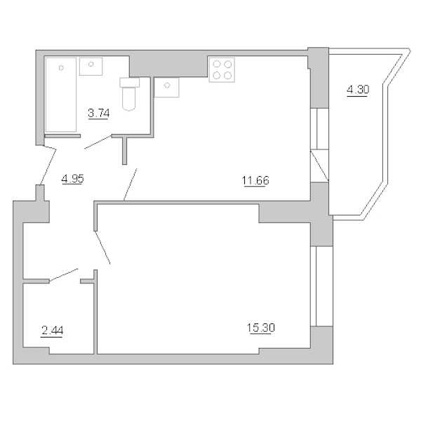 Однокомнатная квартира в : площадь 39.8 м2 , этаж: 13 – купить в Санкт-Петербурге